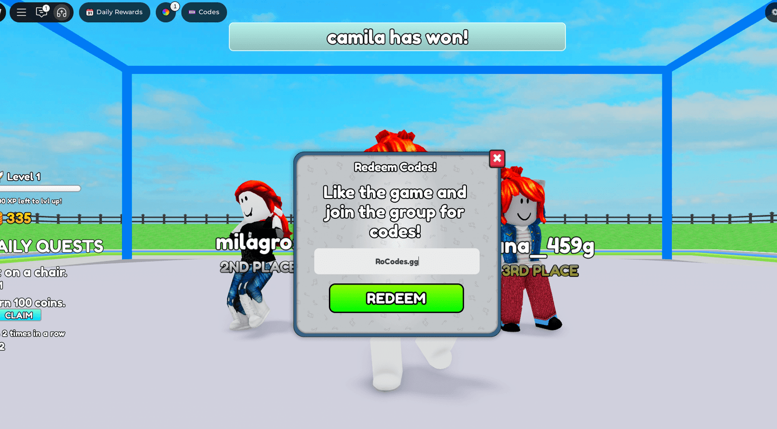 Roblox Musical Chairs Codes February 2026 RoCodes 1333 Roblox Musical Chairs Codes 